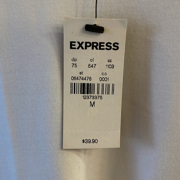 Express White Top with Tie Size Medium NWT - Picture 5 of 12